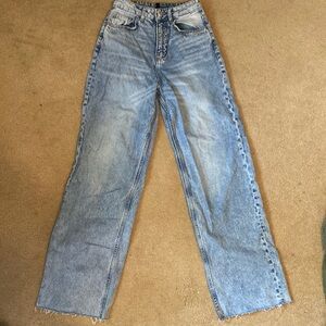 H&M High Rise Straight Leg Light Wash Jeans